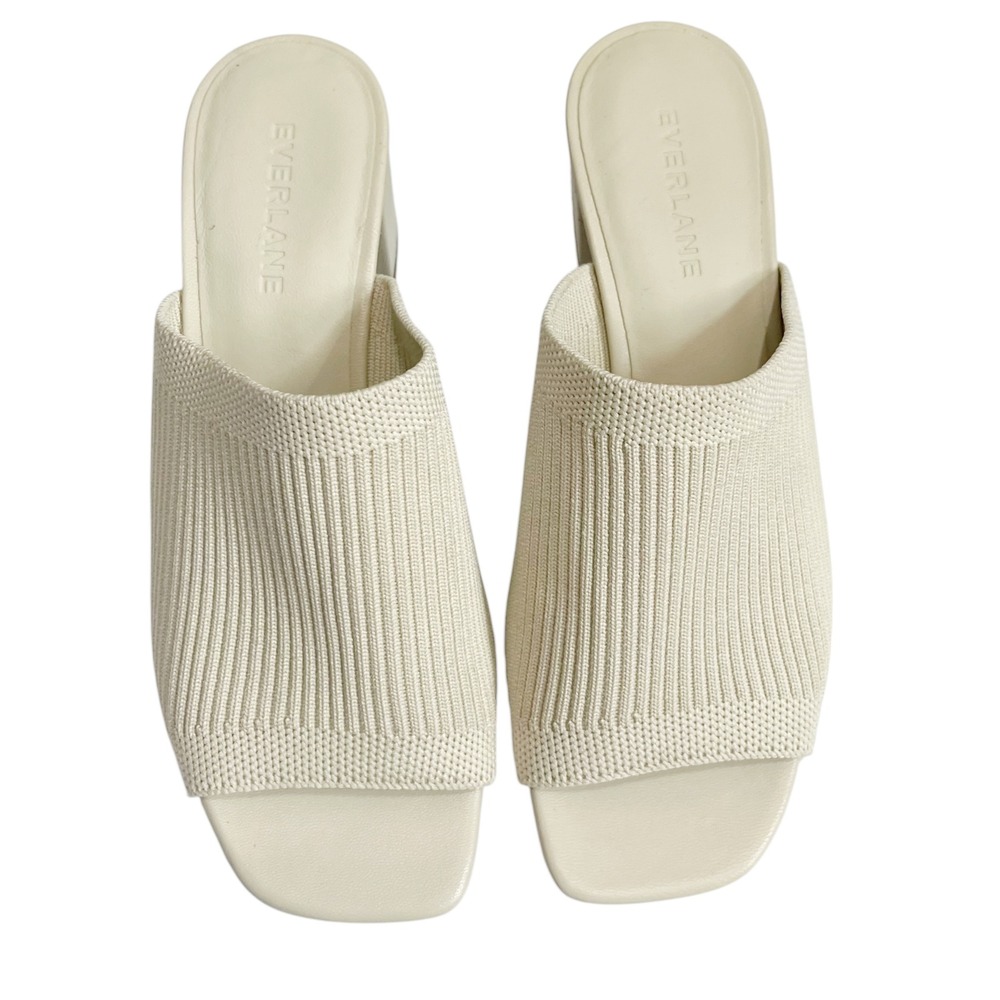 Everlane The Glove Mule Women's 5 Bone ReKnit Block Heel Mules Modern Minimal
